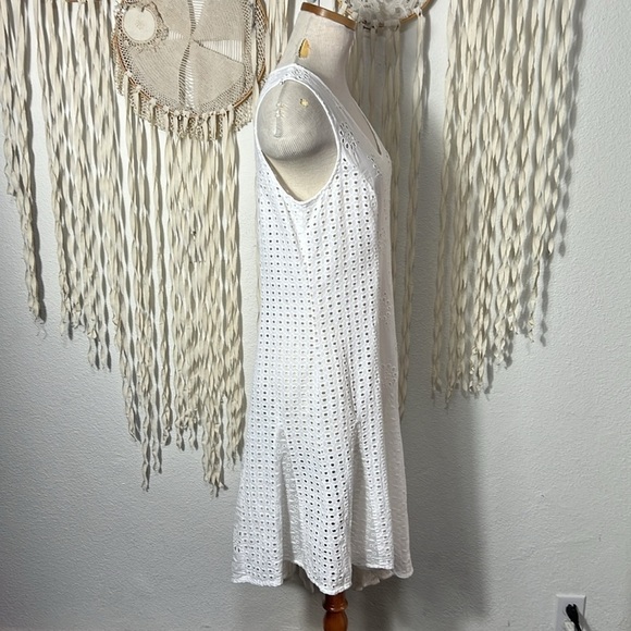 Sundance White Jasper Springs Eyelet Asymmetrical Hemline Summer Dress Size 8 - Picture 5 of 8